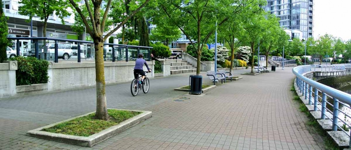 Marinaside Waterfront Streetscape with Bikepath and Waterfront